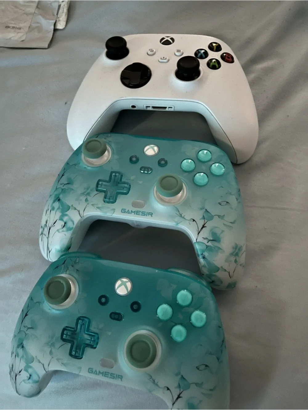 Teal Floral Xbox Controller Shell - Teal